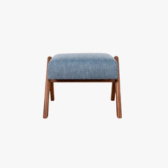 Megafurniture | Andreus Blue Fabric Wooden Ottoman | Ottoman