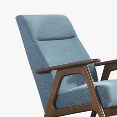 Megafurniture | Andreus Blue Fabric Wooden Rocking Chair | Rocking Chair