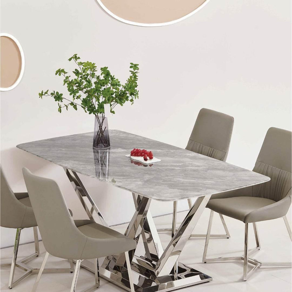 Sergio Glossy Sintered Stone Dining Table - Maxi Home Furnishing