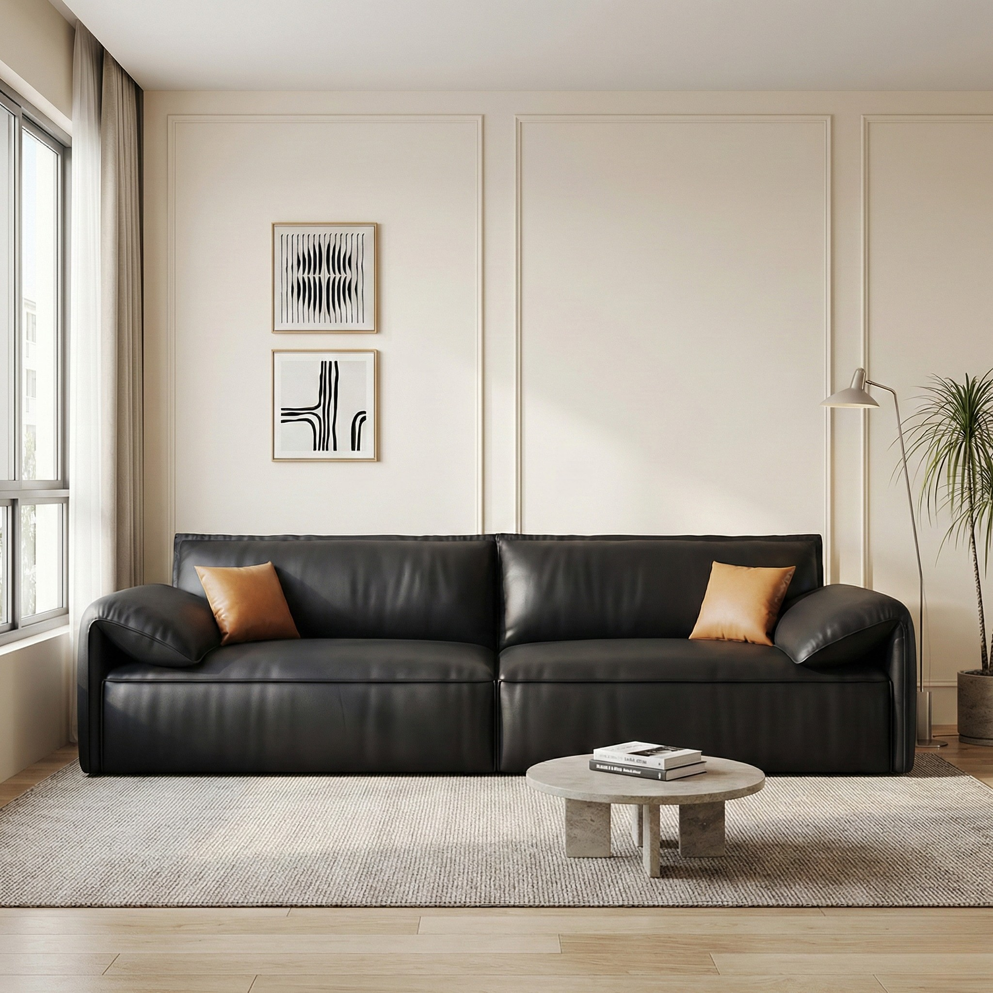 Calena Faux Leather Sofa