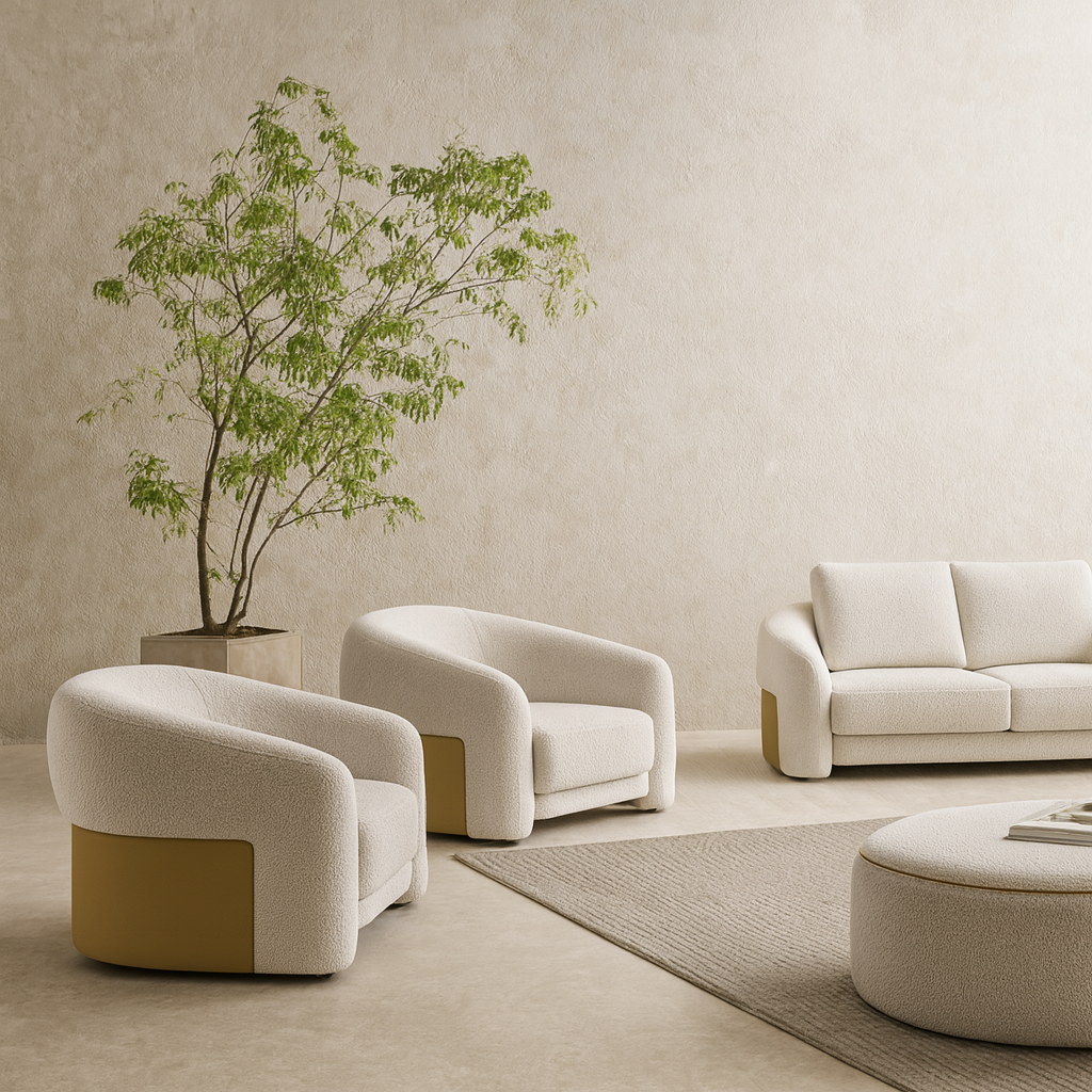 Ashen Fabric Sofa