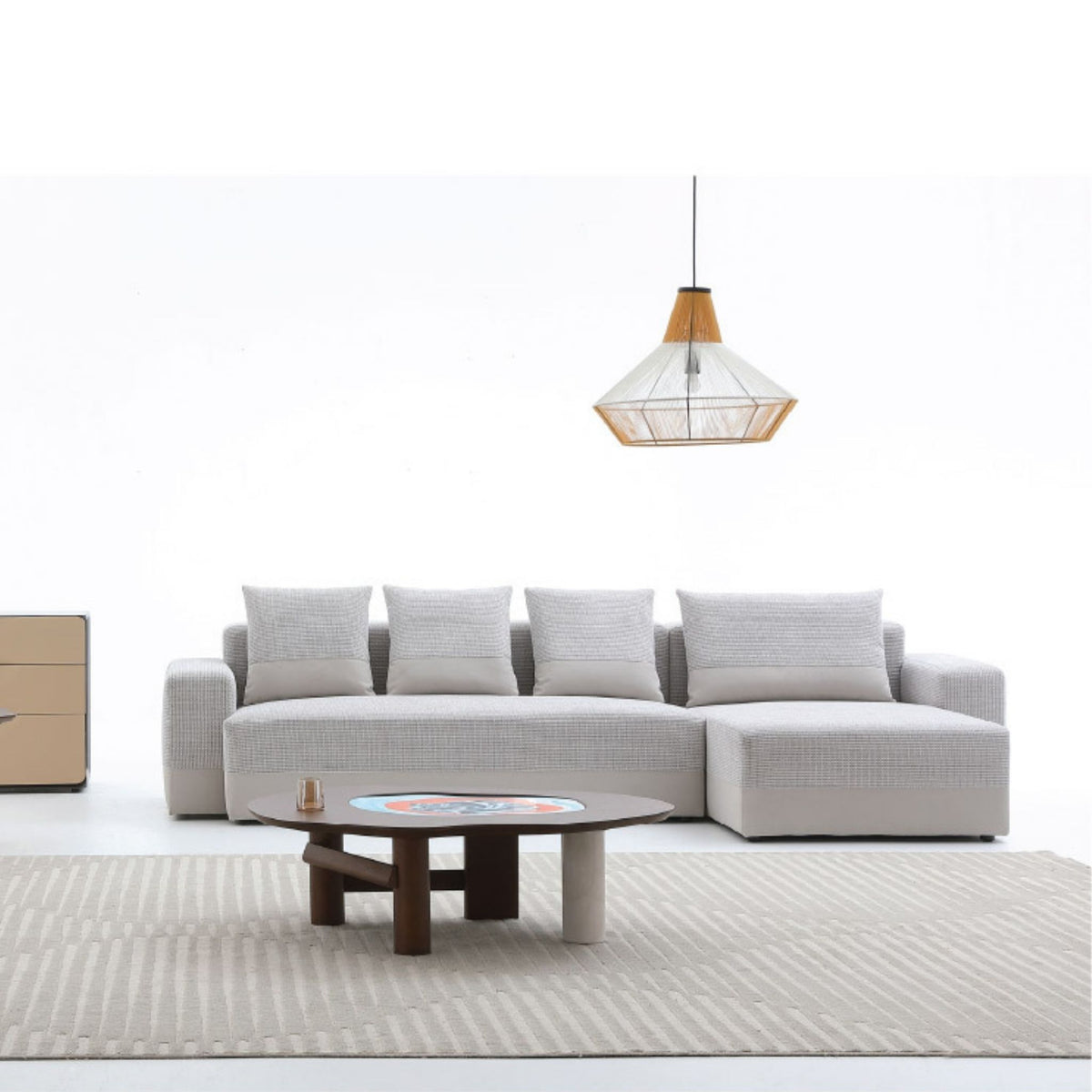 Loom Fabric Sectional Sofa