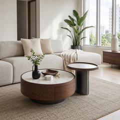 Novi Round Storage Coffee Table