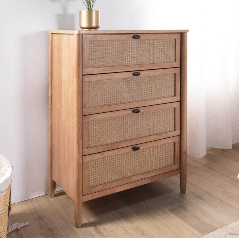 Megafurniture | Delora Rattan Wooden Chest of Drawer | Chest of Drawer