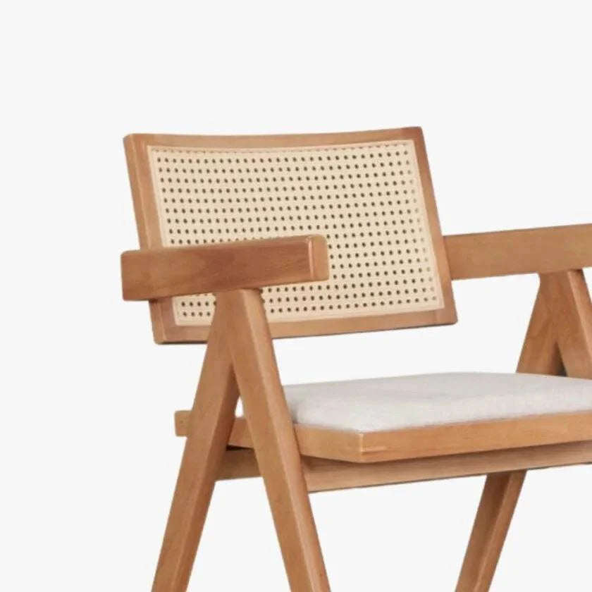 Megafurniture | Delora Rattan Dining Chair with Cushion | Wooden Dining Chair