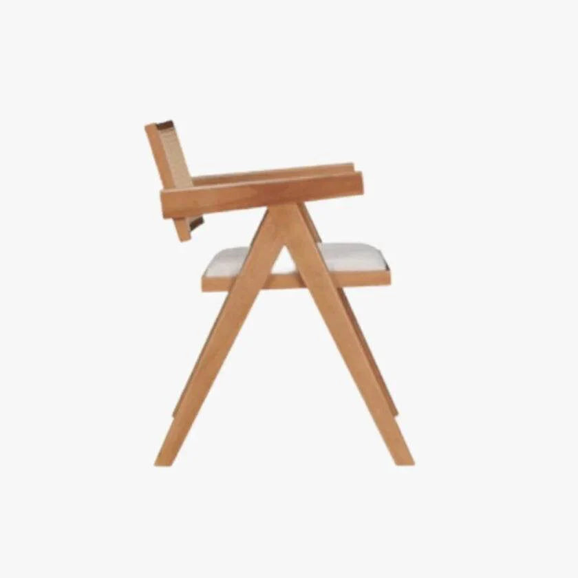 Megafurniture | Delora Rattan Dining Chair with Cushion | Wooden Dining Chair