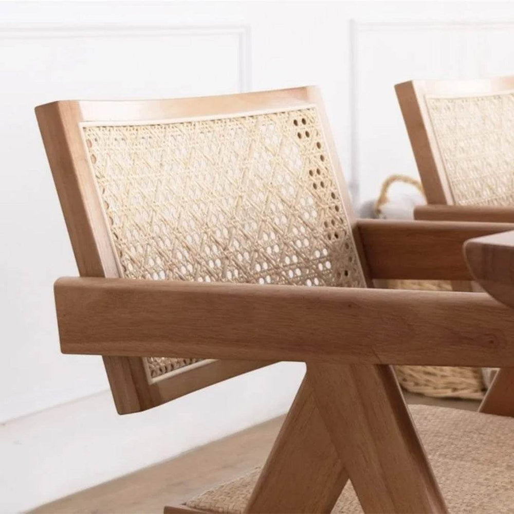 Megafurniture | Delora Rattan Dining Chair with Cushion | Wooden Dining Chair