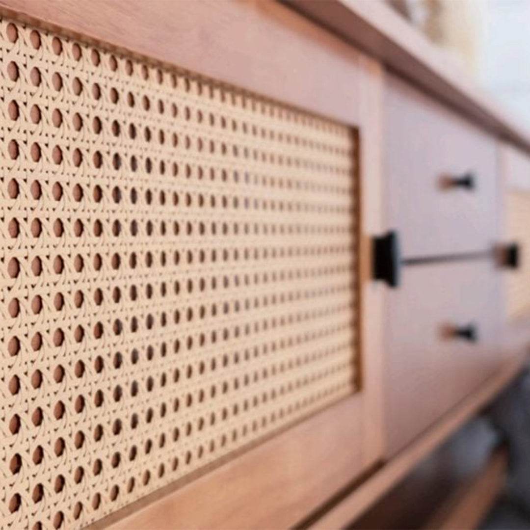 Megafurniture | Delora Wooden TV Console with Rattan Drawers | TV Console