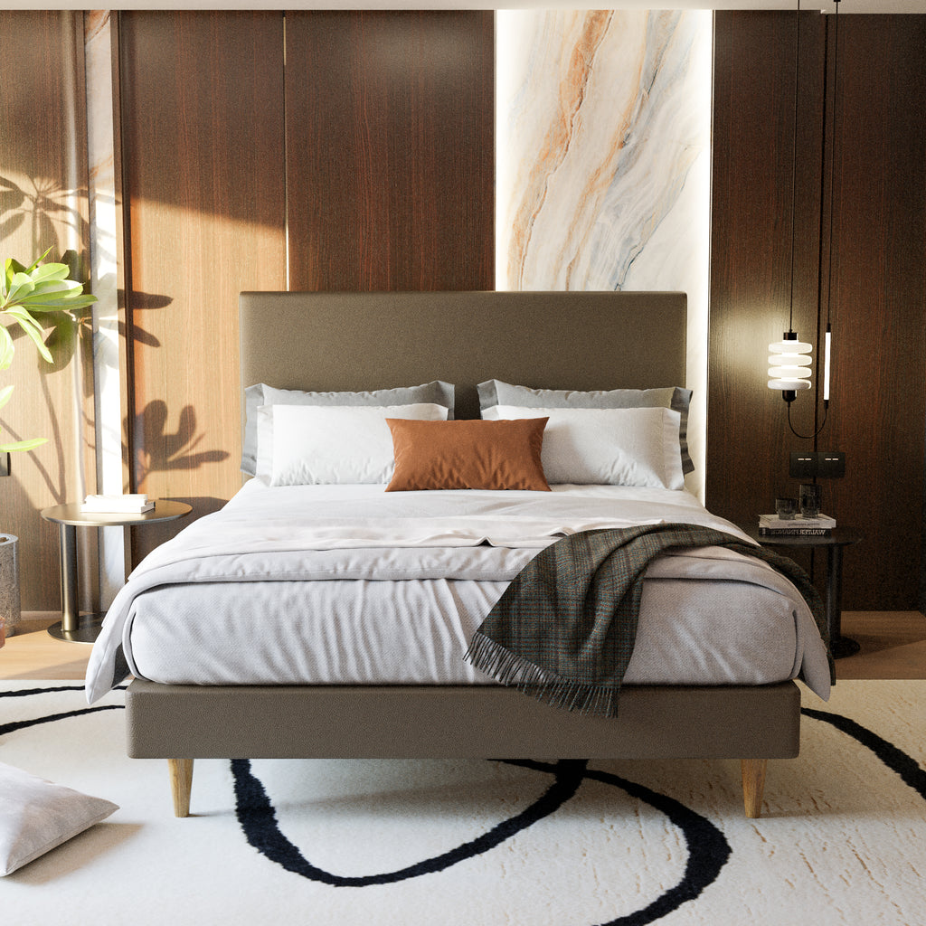 Manovel Faux Leather Divan Bed Frame + Somnuz® Durafirm 10" Spring Mattress with Eurotop