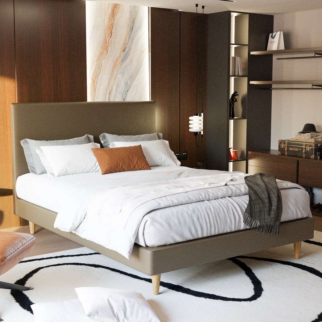Manovel Faux Leather Divan Bed Frame + Somnuz® Durafirm 10" Spring Mattress with Eurotop