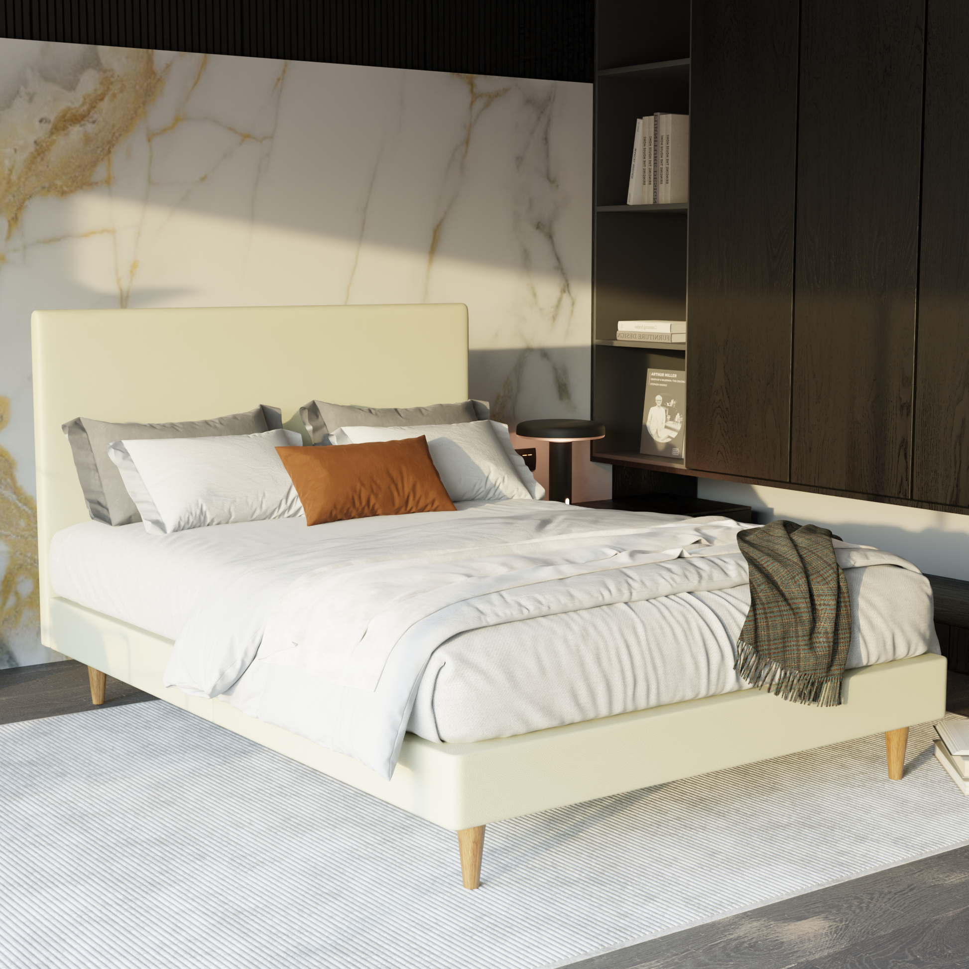 Manovel Faux Leather Bed Frame