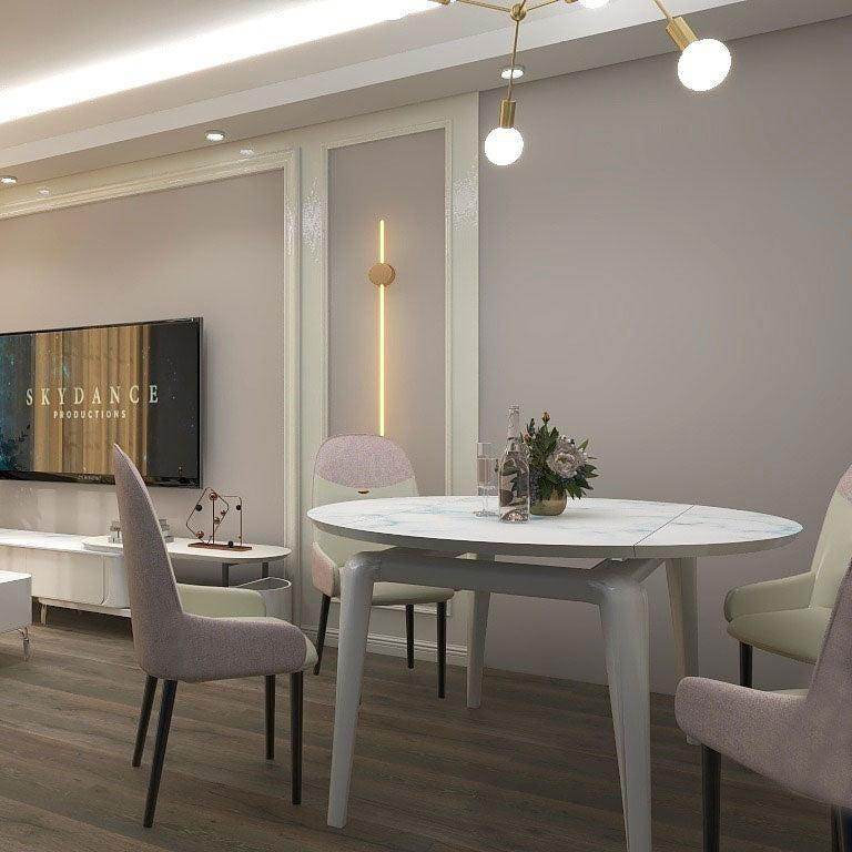 Soren Living Room Set (Tv Console + Coffee Table + Extendable Dining Table + 4 Dining Chairs)