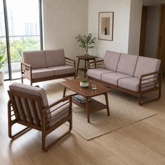 Lumerio Fabric Wooden Frame Sofa