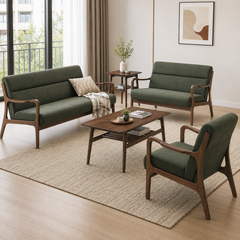 Avrento Wooden Fabric Sofa