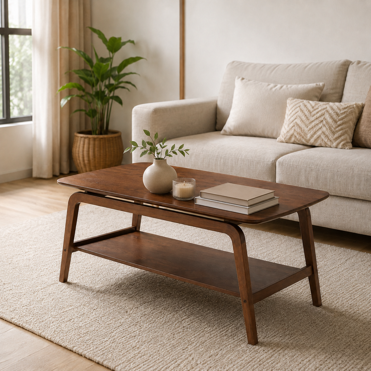 Elcora Wooden Coffee Table (110cm)