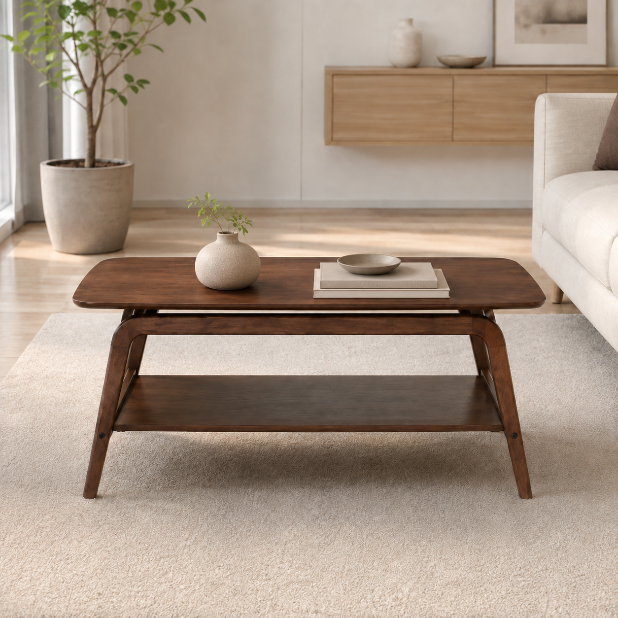 Elcora Wooden Coffee Table (110cm)