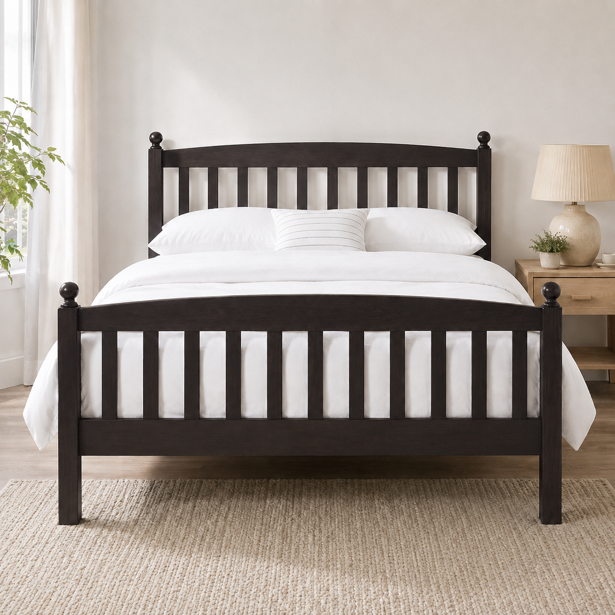 Morvane Wooden Bed Frame (Queen Size)