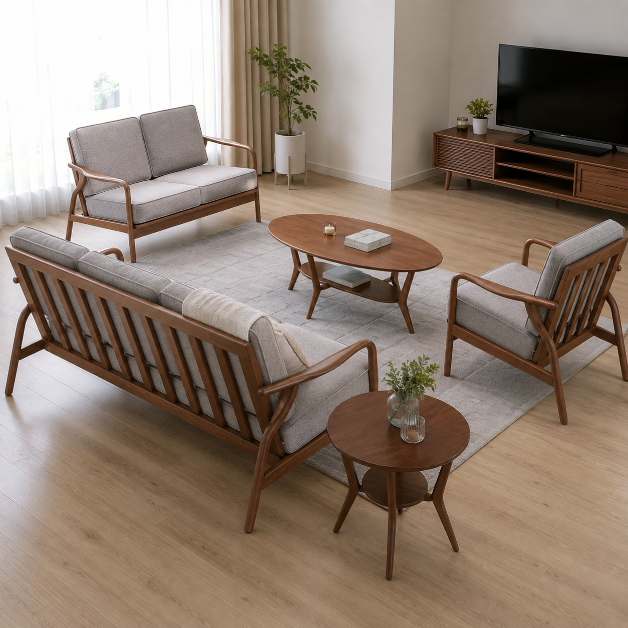 Marvono Fabric Wooden Frame Sofa