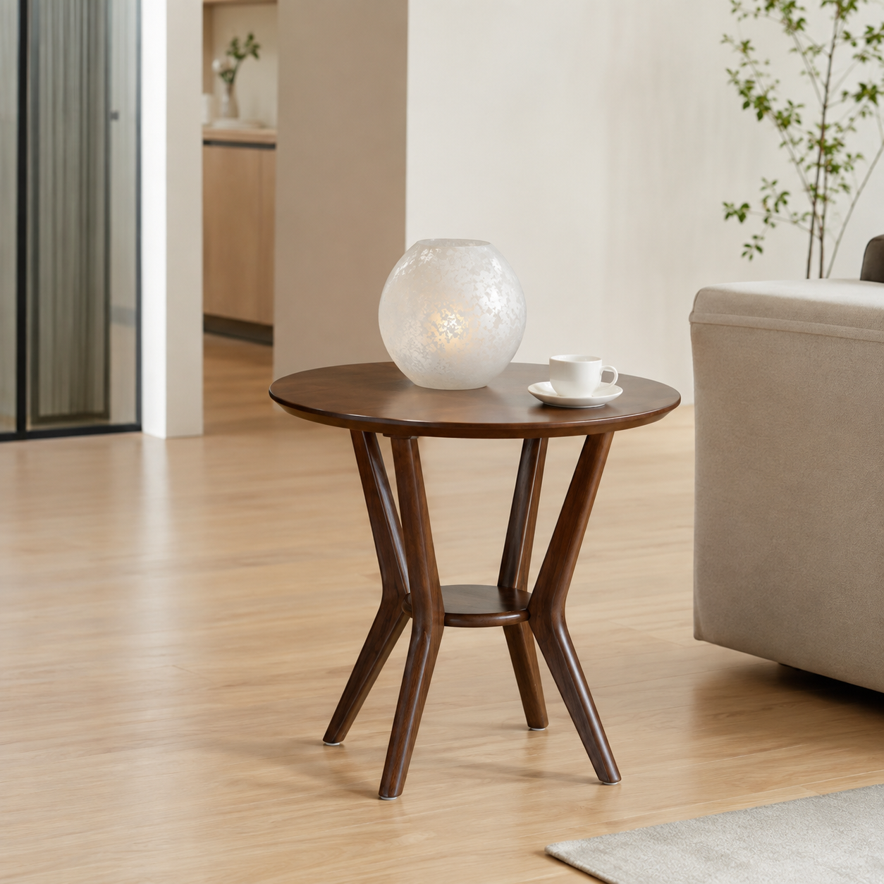 Vellino Wooden Side Table (60cm)
