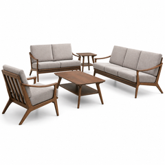 Calvion Wooden Fabric Sofa
