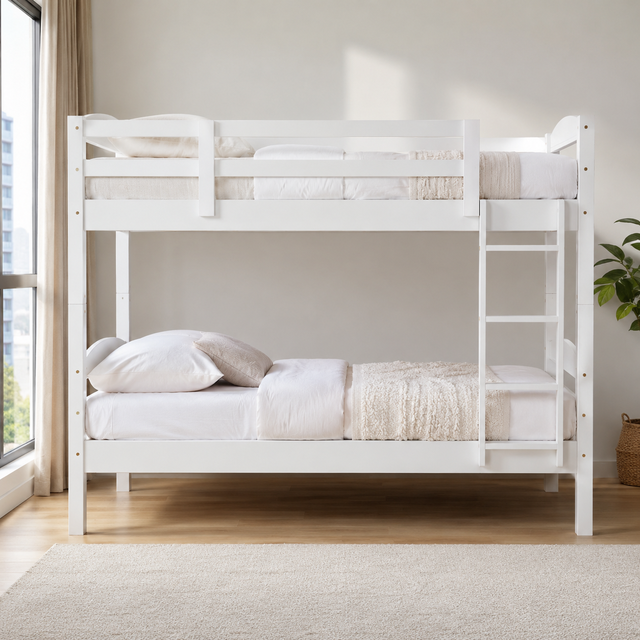 Avonelle White Wooden Double Decker Bed