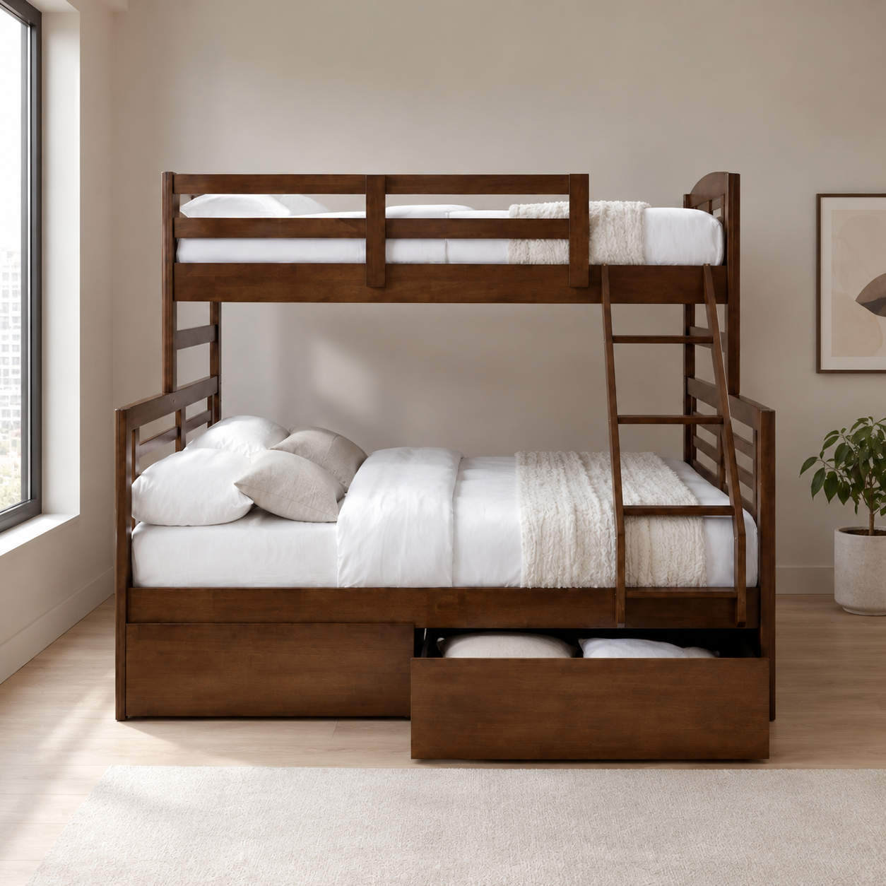 Veltrona Wooden Double Decker Bed Frame