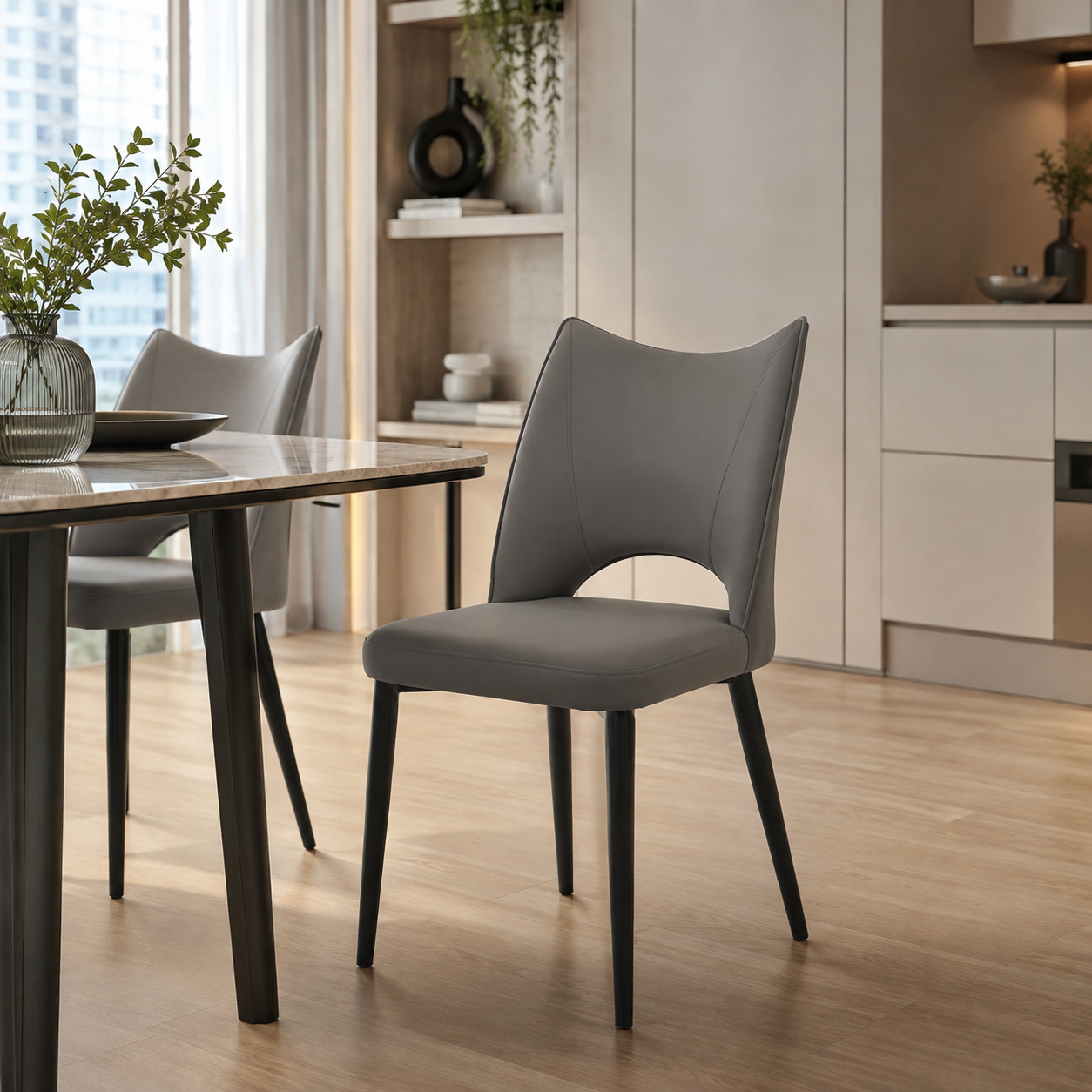 Ravessa Faux Leather Dining Chair