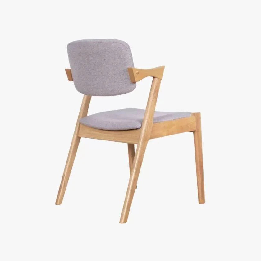Megafurniture | Gemma Light Grey Fabric Wooden Dining Chair | Dining Chair
