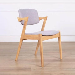 Megafurniture | Gemma Light Grey Fabric Wooden Dining Chair | Dining Chair