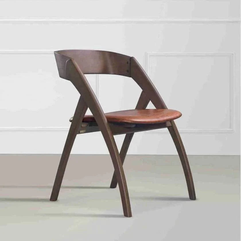 Megafurniture | Hazel Brown Faux Leather Wooden Dining Chair | Dining Chair