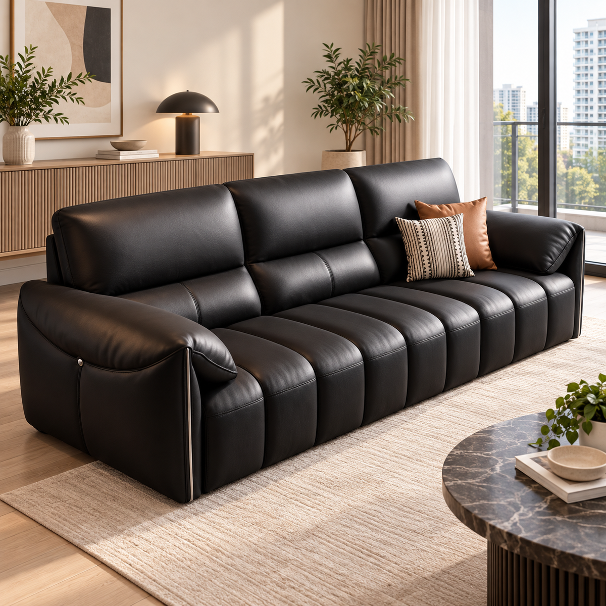 Vellora Leather Sofa
