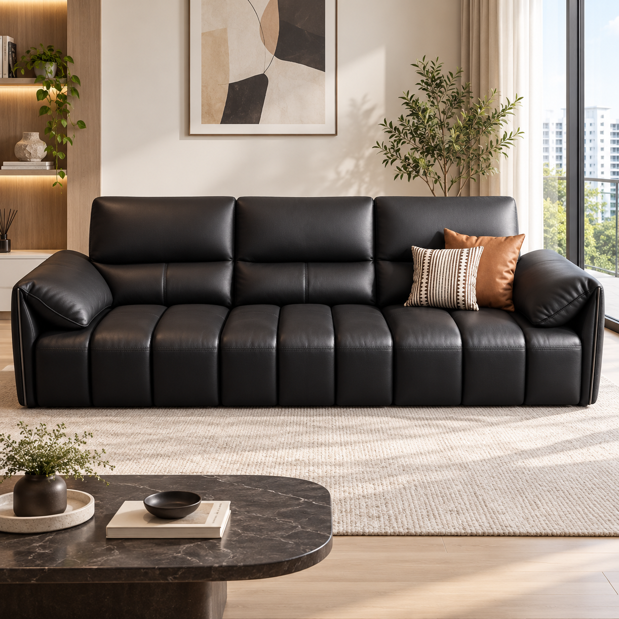 Vellora Leather Sofa