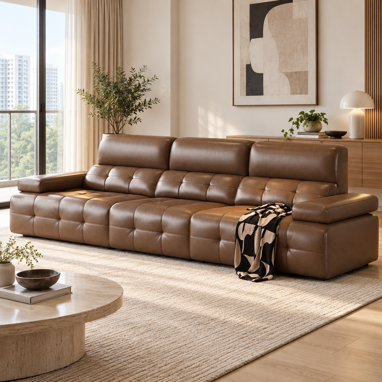 Veylora Leather Sofa