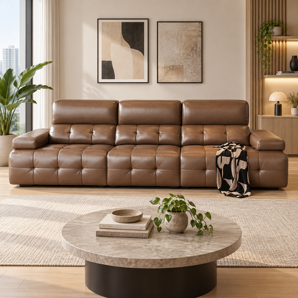 Veylora Leather Sofa