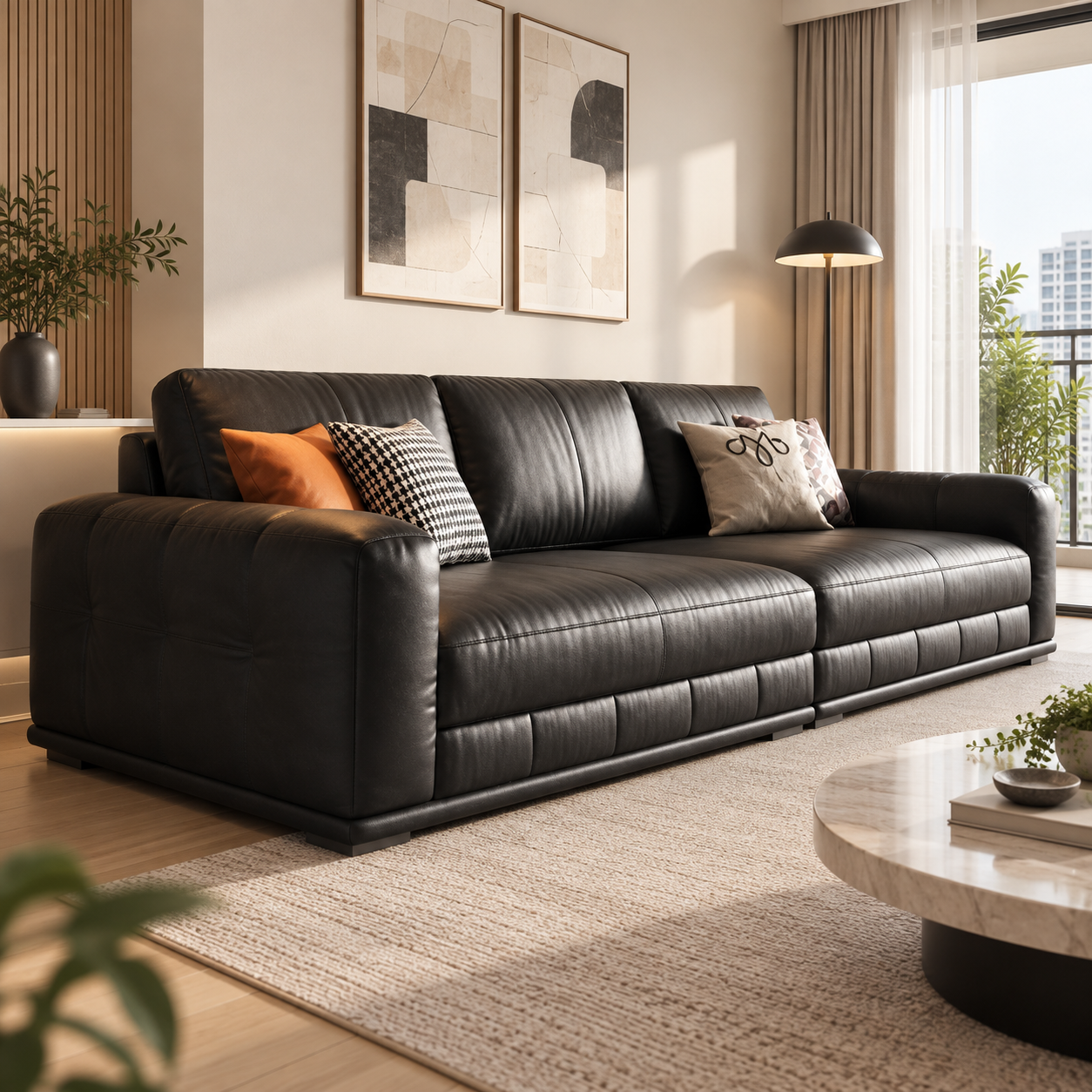 Cerenzo Leather Sofa