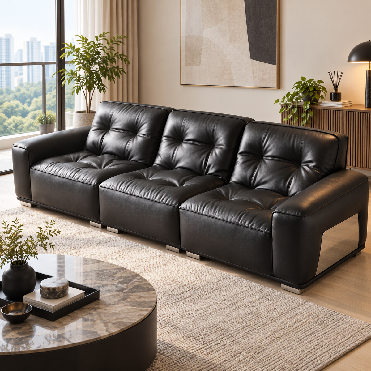 Valtienne Leather Sofa