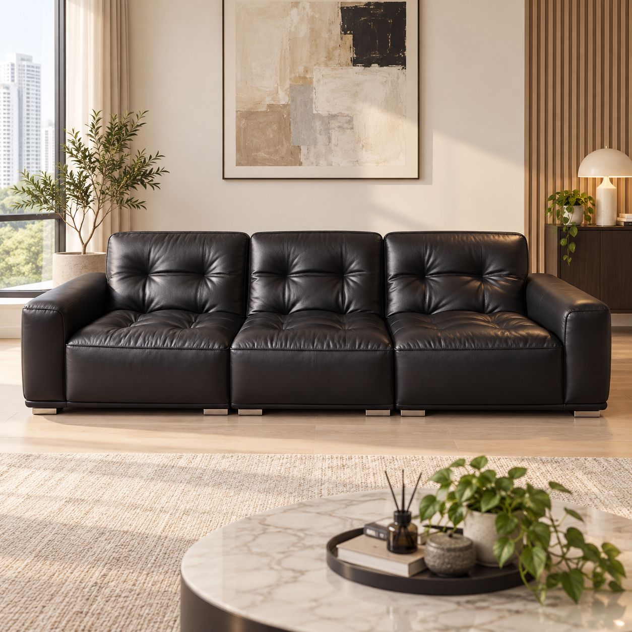 Valtienne Leather Sofa