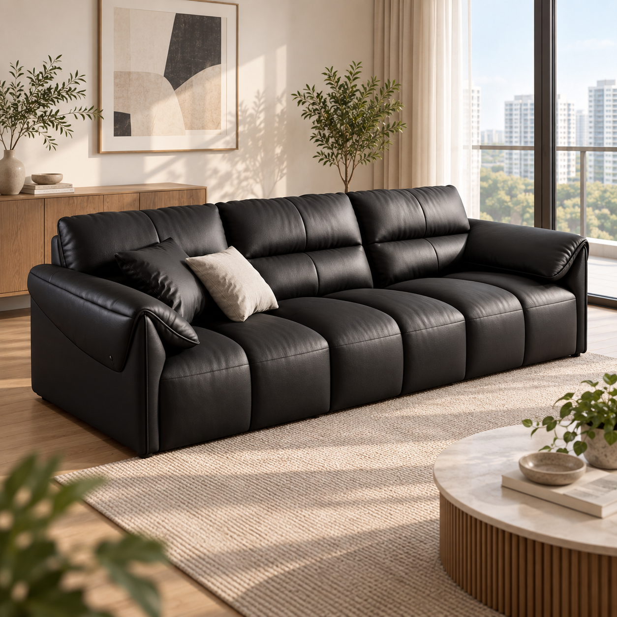 Elviora Leather Sofa