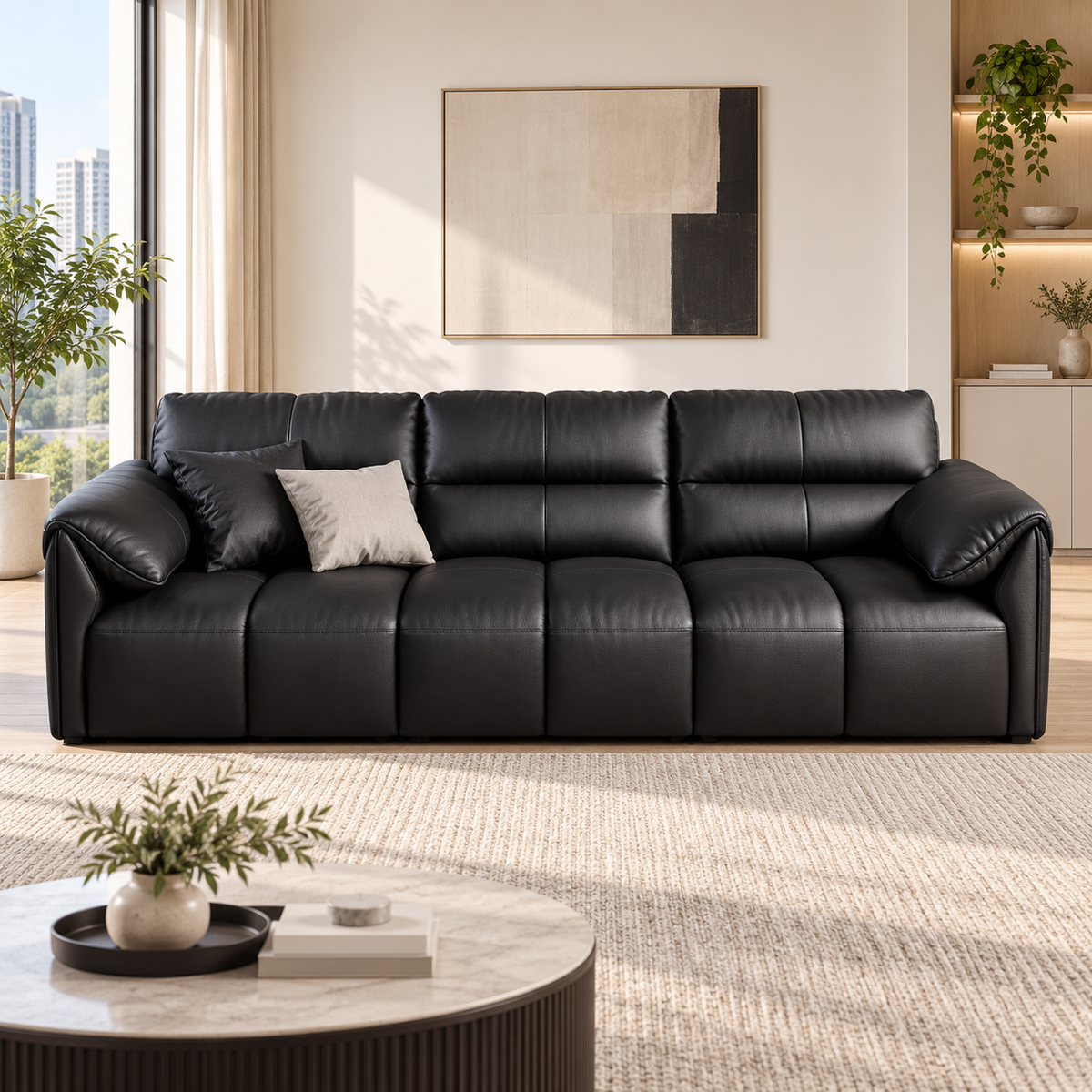 Elviora Leather Sofa