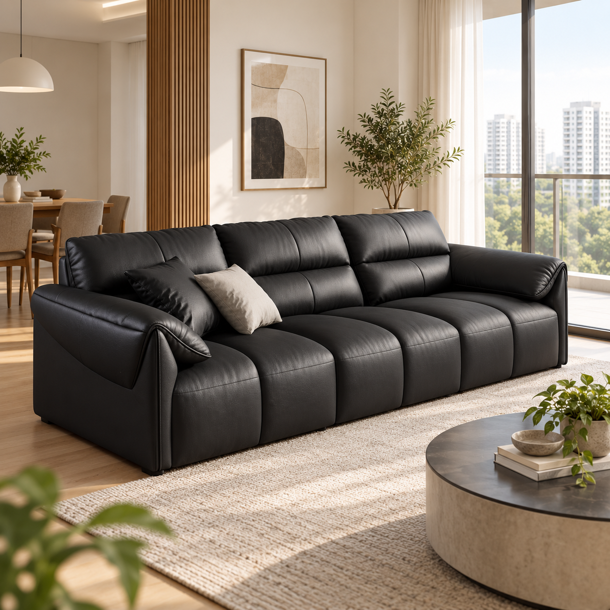 Elviora Leather Sofa