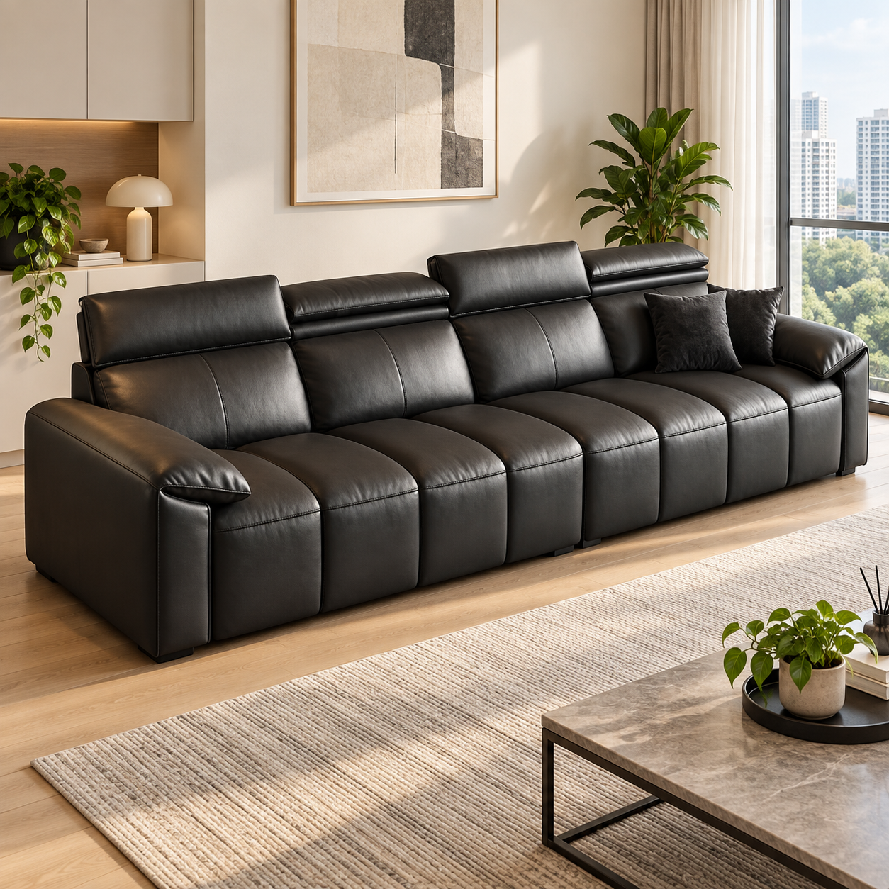 Aviorra Leather Sofa