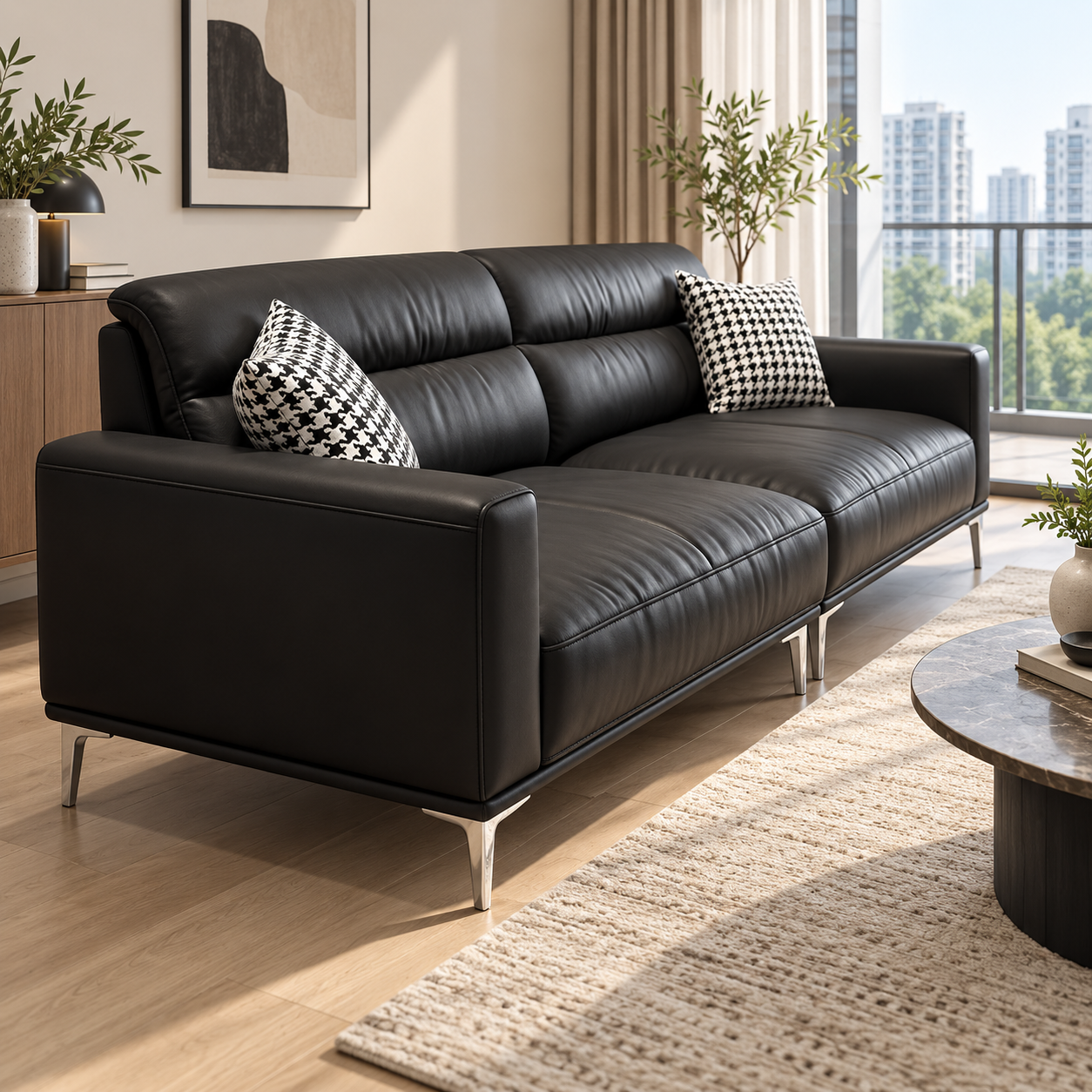 Cazmira Leather Sofa