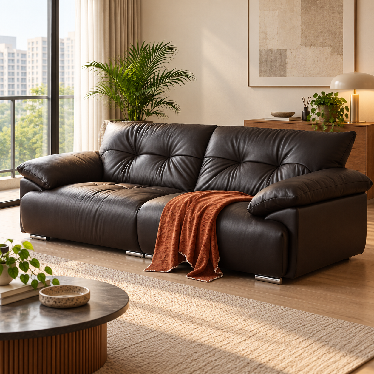 Velronne Leather Sofa