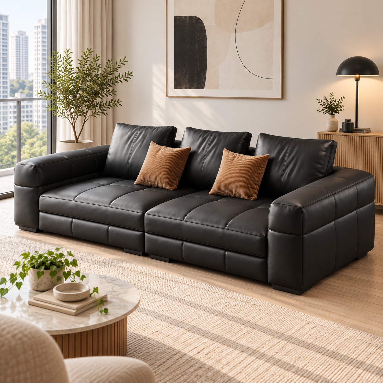 Corlavo Leather Sofa