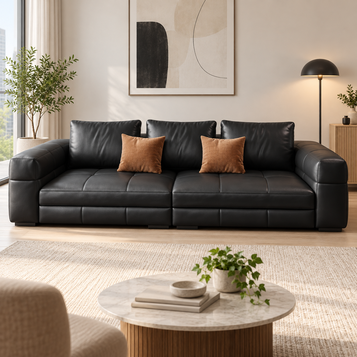 Corlavo Leather Sofa