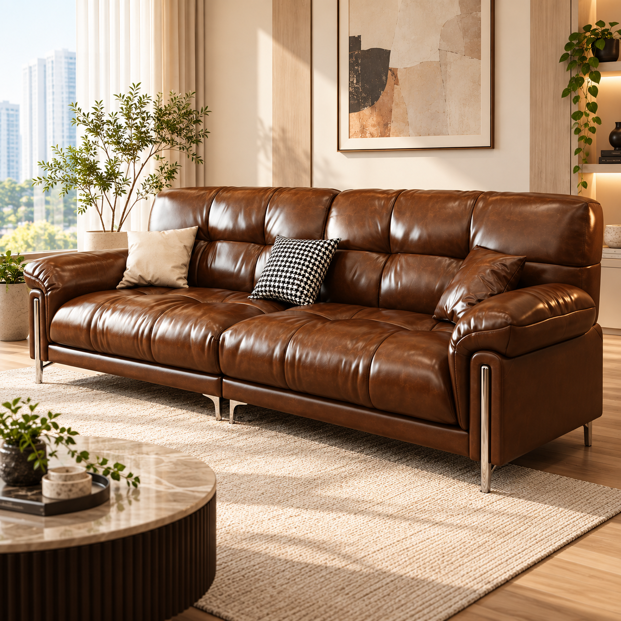 Vellorae Leather Sofa