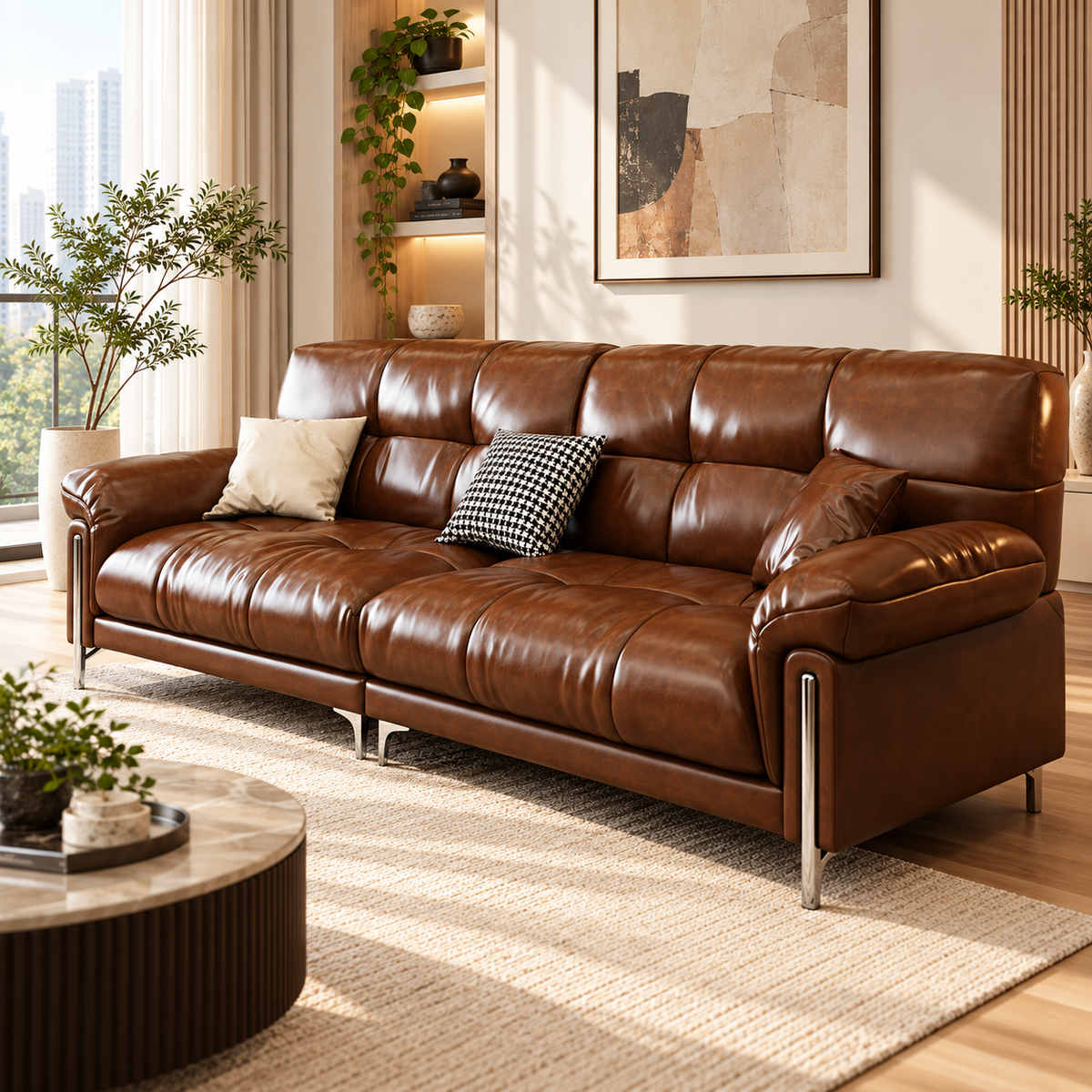 Vellorae Leather Sofa