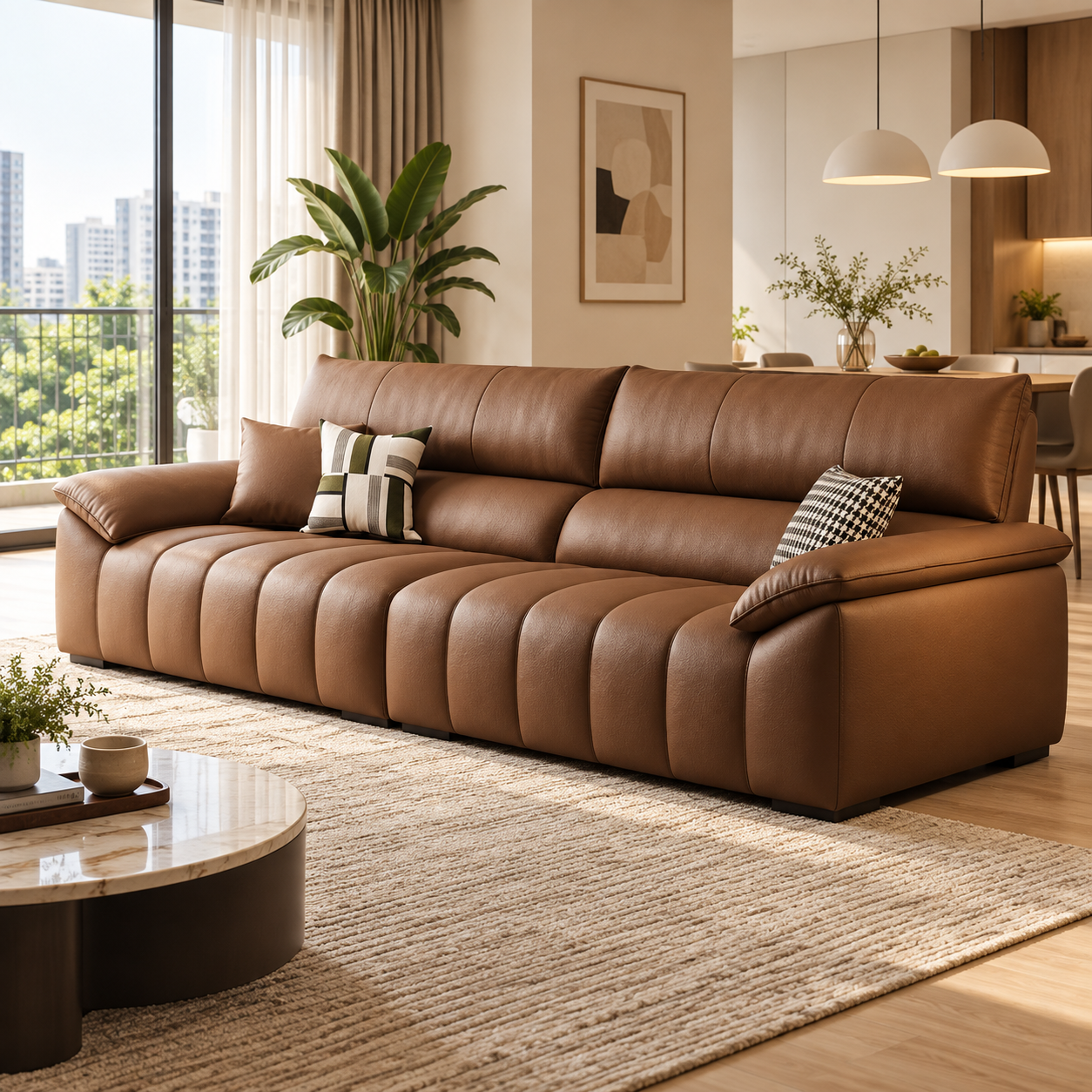 Zorvella Leather Sofa