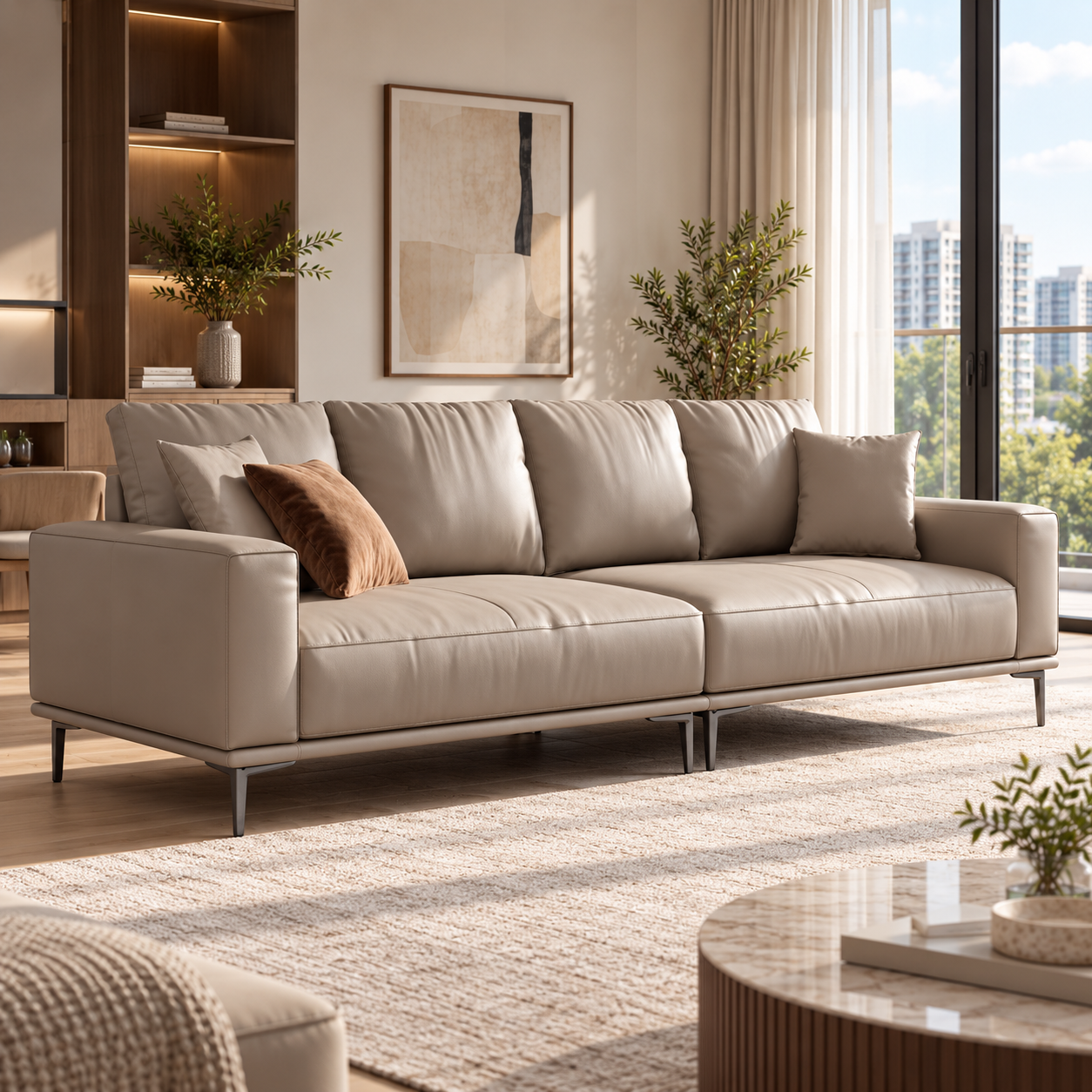 Velcira Leather Sofa