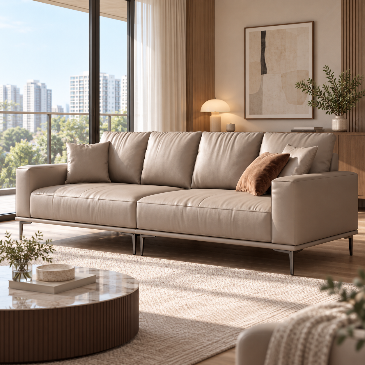 Velcira Leather Sofa